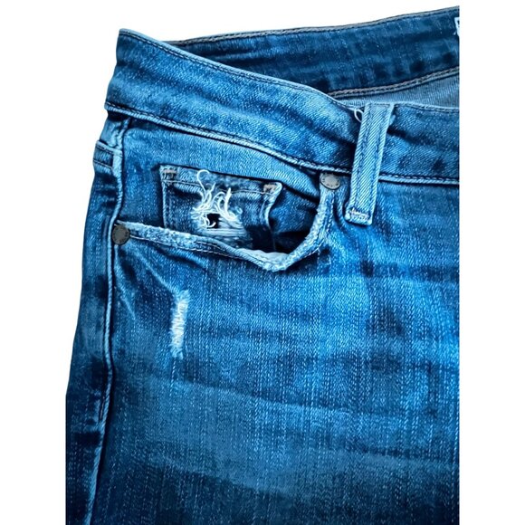 Paige Verdugo Crop Jeans Womens 29 Distressed Denim Mid-Rise Skinny Fit Raw Hem - Picture 3 of 9